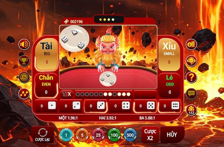 Giao diện Thần tài xỉu